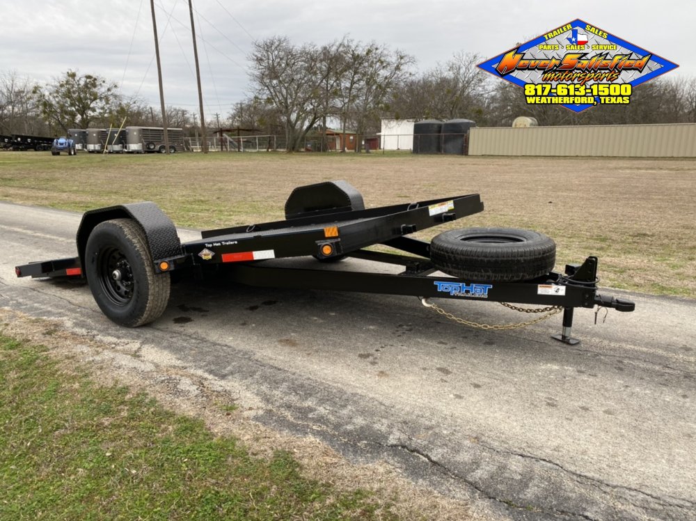 2026 TOP HAT 80" X 12' SINGLE AXLE EQUIPMENT TILT SCISSOR LIFT TRAILER WITH SPARE 7,000 GVWR