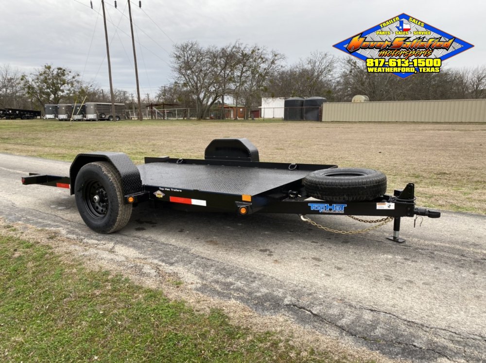 2026 TOP HAT 80" X 12' SINGLE AXLE EQUIPMENT TILT SCISSOR LIFT TRAILER WITH SPARE 7,000 GVWR