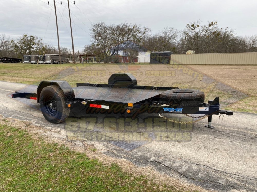 2026 TOP HAT 80" X 12' SINGLE AXLE EQUIPMENT TILT SCISSOR LIFT TRAILER WITH SPARE 7,000 GVWR