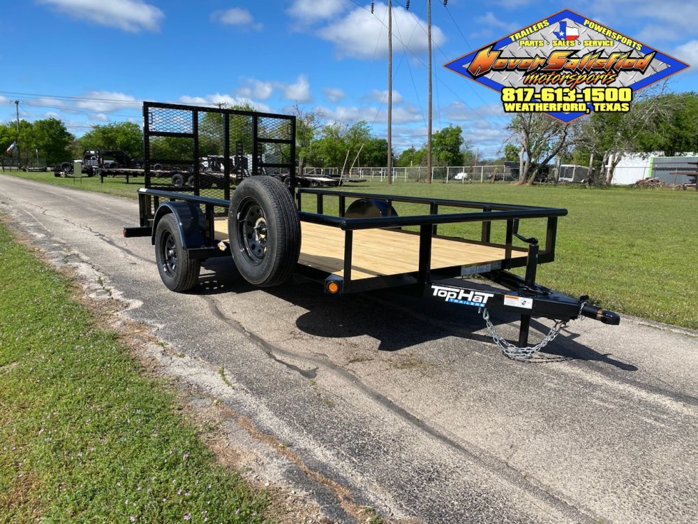 2026 TOP HAT 77" X 12' SINGLE AXLE PIPE TOP UTILITY TRAILER W/ 4' SPRING ASSIST RAMP GATE, SPARE 2,9