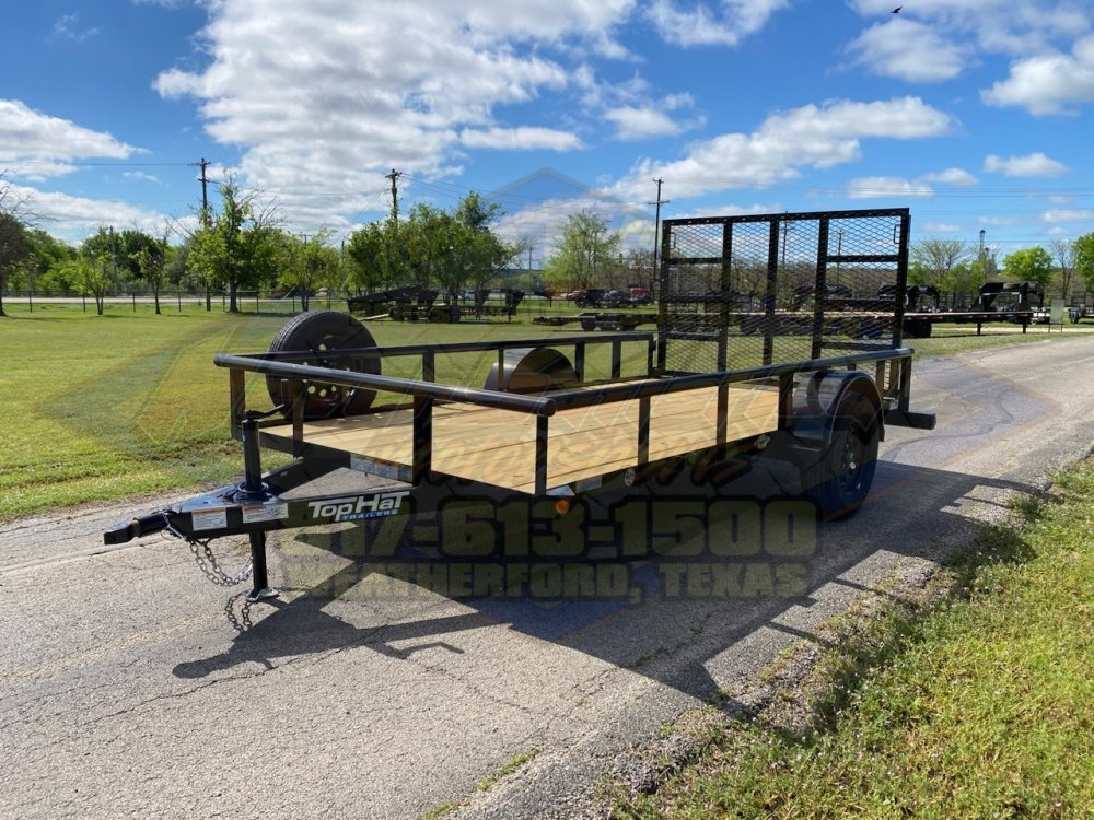 2026 TOP HAT 77" X 12' SINGLE AXLE PIPE TOP UTILITY TRAILER W/ 4' SPRING ASSIST RAMP GATE, SPARE 2,9