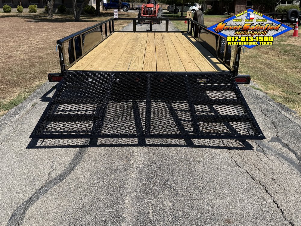 2027 TOP HAT 83" X 16' PIPE TOP UTILITY TRAILER WITH 4' SPRING ASSIST RAMP GATE, SPARE 7,000 GVWR