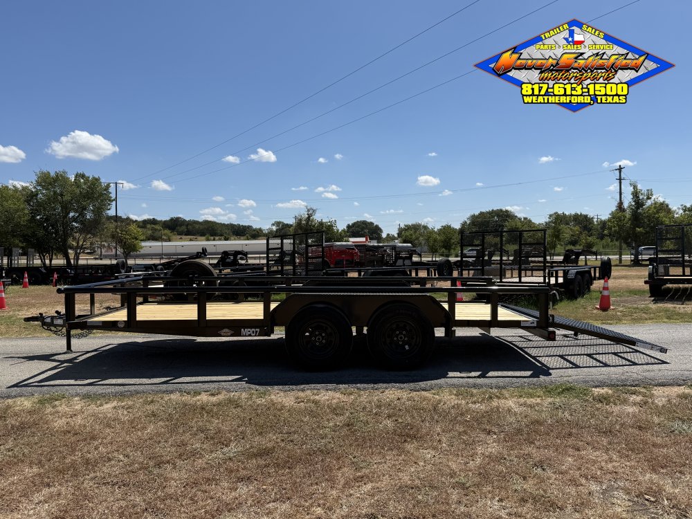 2027 TOP HAT 83" X 16' PIPE TOP UTILITY TRAILER WITH 4' SPRING ASSIST RAMP GATE, SPARE 7,000 GVWR