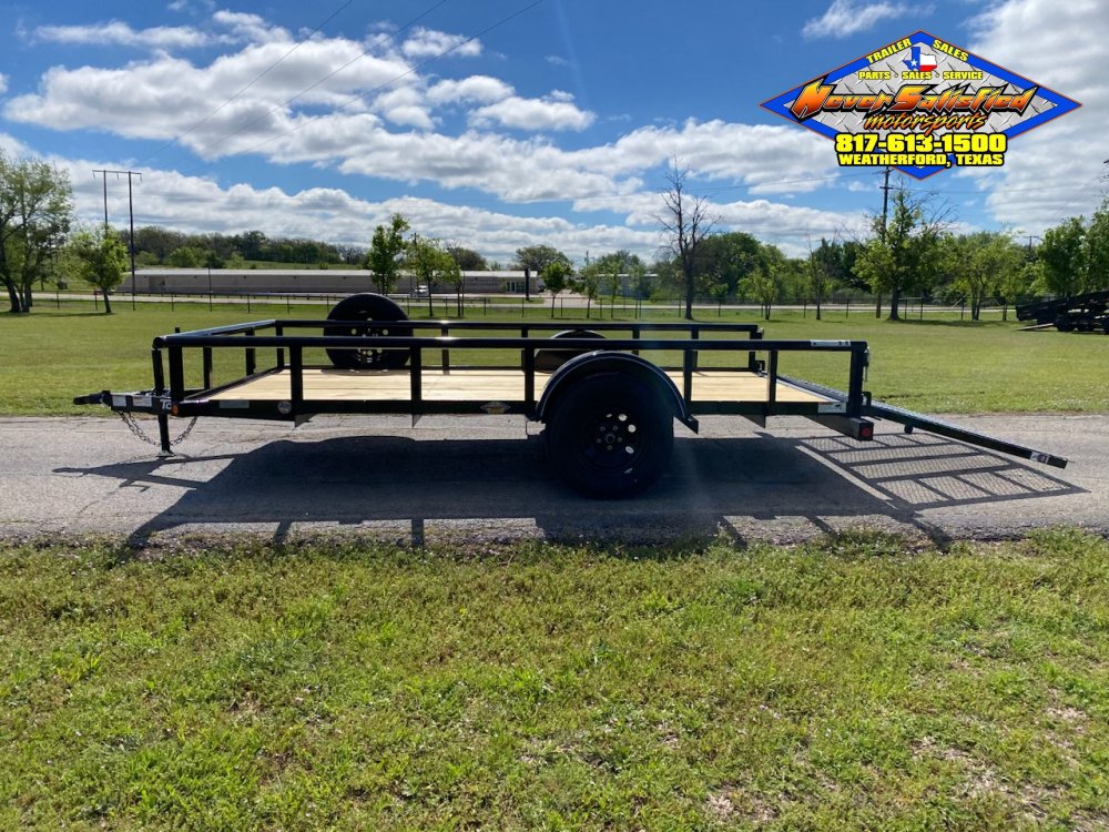 2027 TOP HAT 77" X 12' SINGLE AXLE PIPE TOP UTILITY TRAILER W/ 4' SPRING ASSIST RAMP GATE, SPARE 2,9