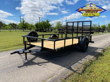 2027 TOP HAT 77" X 12' SINGLE AXLE PIPE TOP UTILITY TRAILER W/ 4' SPRING ASSIST RAMP GATE, SPARE 2,9