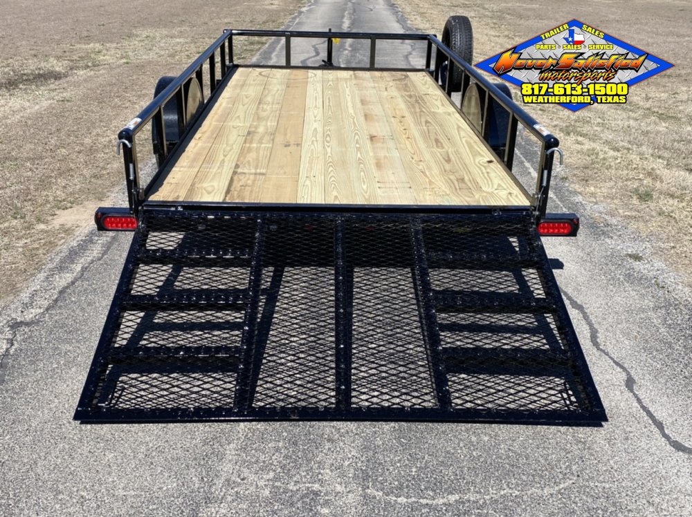 2027 TOP HAT 77" X 14' SINGLE AXLE PIPE TOP UTILITY TRAILER W/ 4' SPRING ASSIST RAMP GATE, SPARE 2,9
