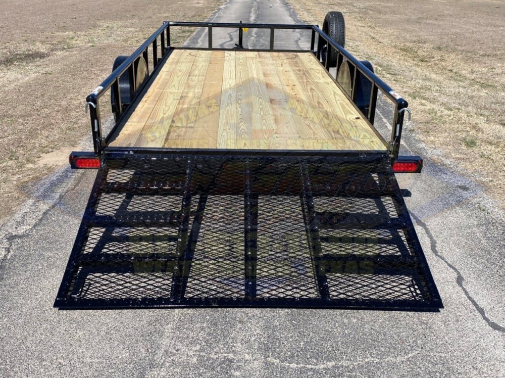 2027 TOP HAT 77" X 14' SINGLE AXLE PIPE TOP UTILITY TRAILER W/ 4' SPRING ASSIST RAMP GATE, SPARE 2,9