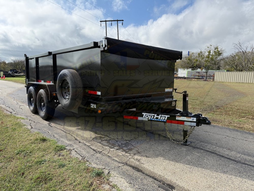 2027 TOP HAT 83" X 14' DUMP TRAILER WITH TARP, RAMPS AND SPARE 14,000 GVWR