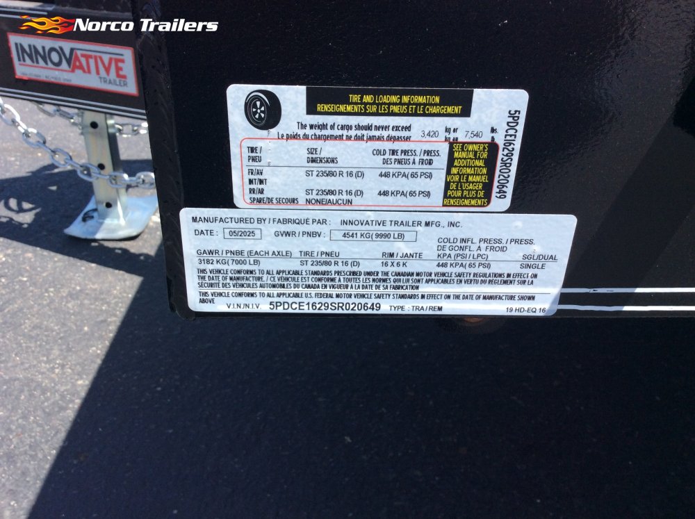 2025 Innovative Trailer Mfg 82" x 16' CAR HAULER Equipment trailer