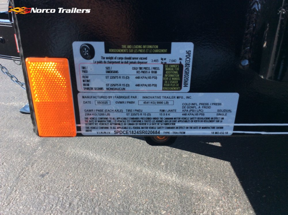 2025 Innovative Trailer Mfg 82" x 18' CAR HAULER Equipment trailer