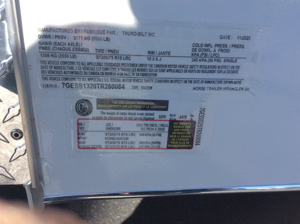 2026 Thuro-bilt  x 13' HORSE TRAILER Horse trailer