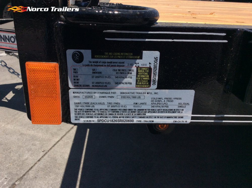 2025 Innovative Trailer Mfg 83" x 18' Car Hauler Flatbed trailer