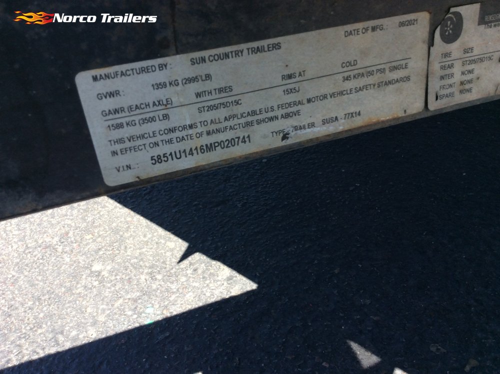 2021 Sun Country 77" x 14' UTILITY Utility trailer