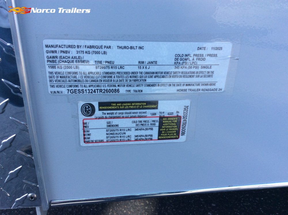 2026 Thuro-bilt  x 13' HORSE TRAILER Horse trailer