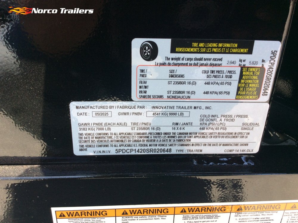 2025 Innovative Trailer Mfg 83" x 14' DUMP Dump trailer