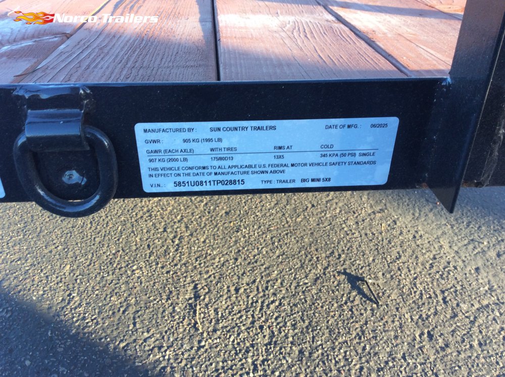 2026 Sun Country 5' x 8' UTILITY Utility trailer