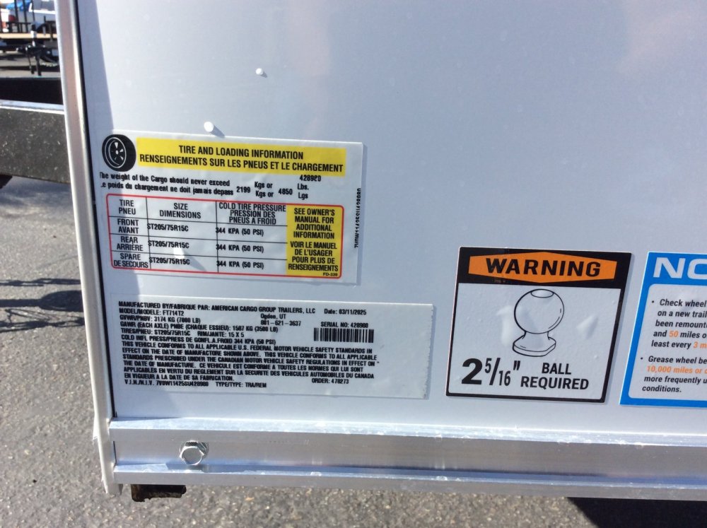 2025 Wells Cargo 7' x 14' FastTrac Enclosed Cargo trailer