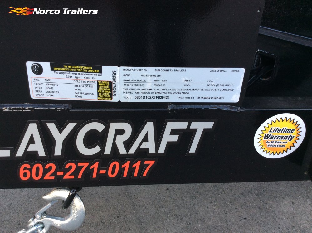 2026 Sun Country 5' x 10' DUMP Dump trailer