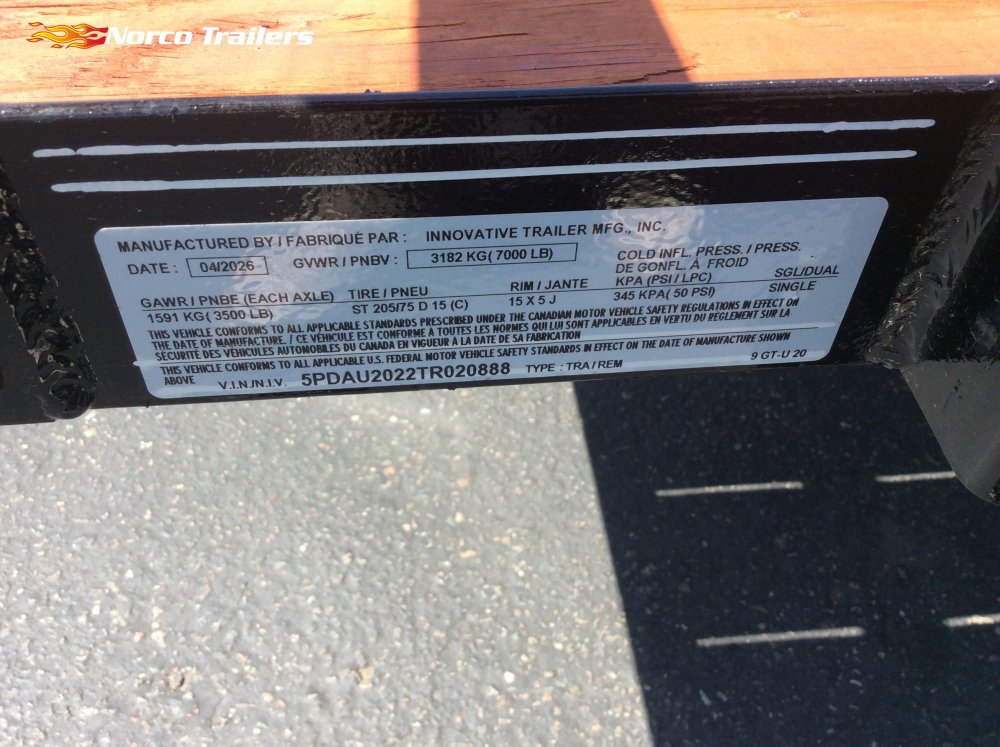2026 Innovative 83" x 20' UTILITY Utility trailer