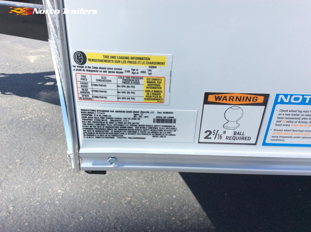 2025 Wells Cargo 7' x 14' FastTrac Enclosed Cargo trailer