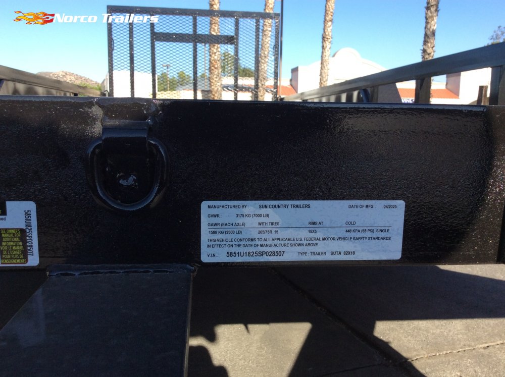 2025 Sun Country 83" x 18' Utility trailer