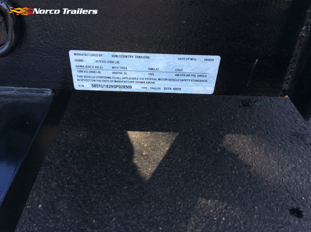2025 Sun Country 83" x 18' Utility trailer