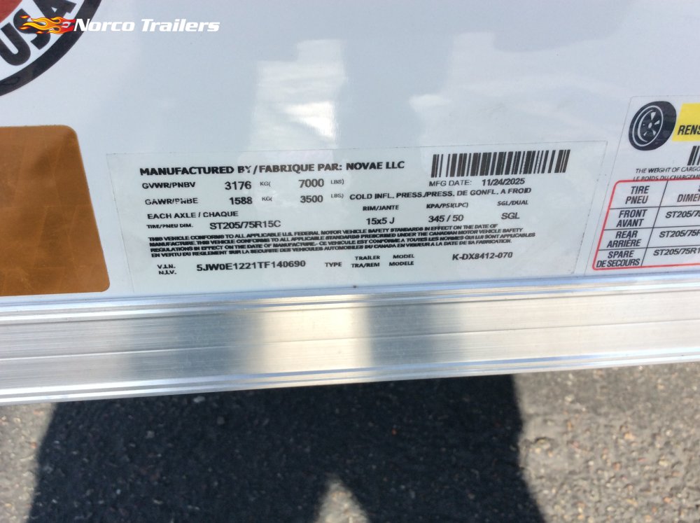 2026 Look 7' x 12' ST DELUXE Enclosed Cargo trailer