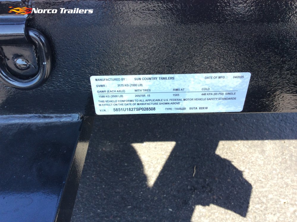 2025 Sun Country 83" x 18' Utility trailer