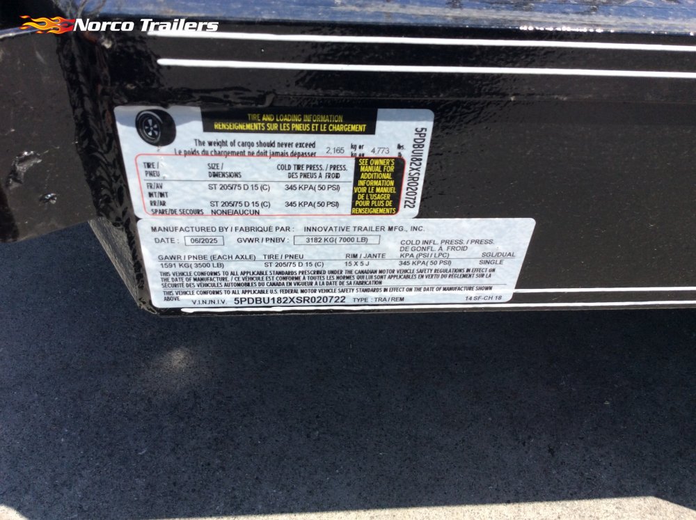 2025 Innovative Trailer Mfg 83" x 18' Car Hauler Flatbed trailer