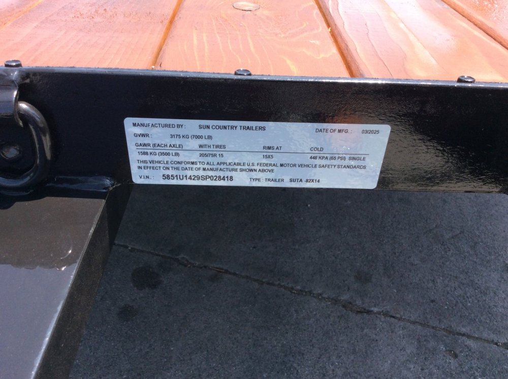 2025 Sun Country 83" x 14' UTILITY Utility trailer