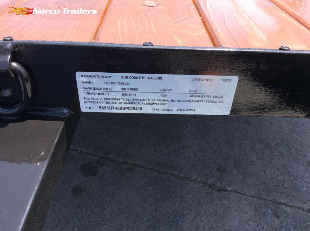 2025 Sun Country 83" x 14' UTILITY Utility trailer