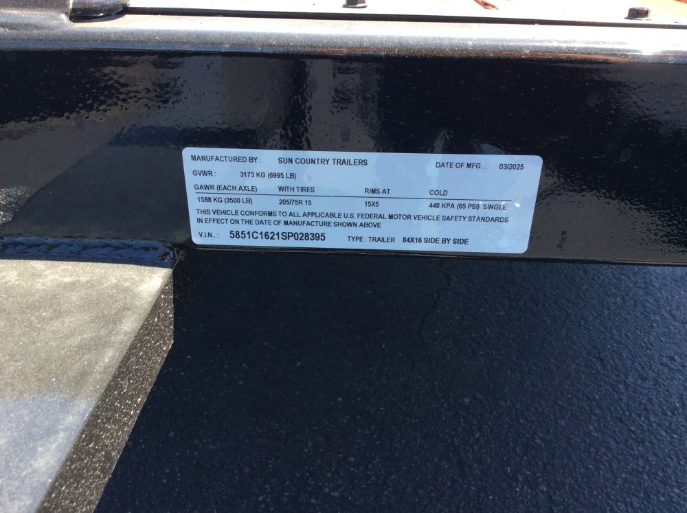 2025 Sun Country 84" x 16' UTILITY Utility trailer