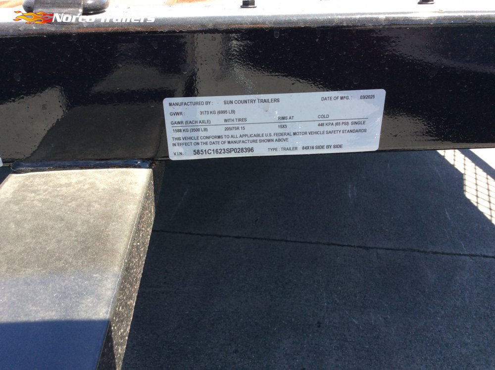 2025 Sun Country 84" x 16' UTILITY Utility trailer