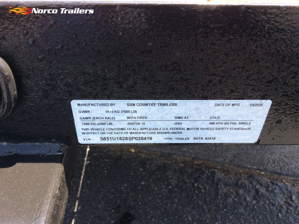 2025 Sun Country 83" x 18' UTILITY Utility trailer