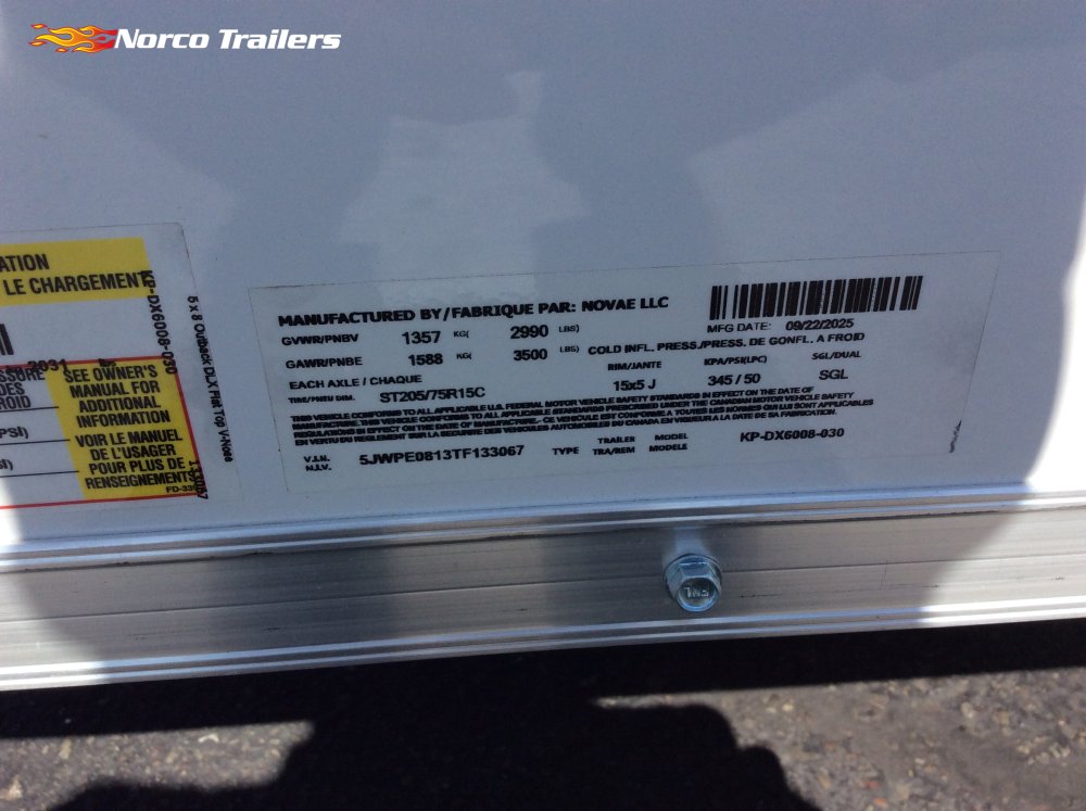 2026 Pace American OBV DLX 5' x 8' Enclosed Cargo Trailer