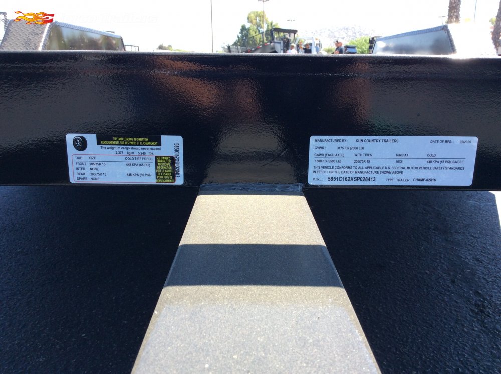 2025 Sun Country 83" x 16' 7K CAR HAULER Flatbed trailer