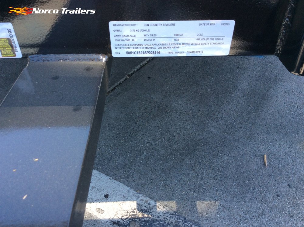 2025 Sun Country 83" x 16' 7K CAR HAULER Flatbed trailer