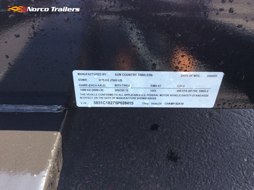2025 Sun Country 83" x 18' 7K CAR HAULER Flatbed trailer