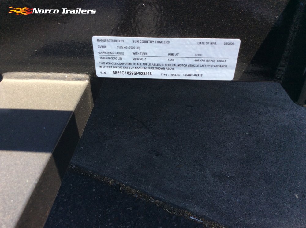 2025 Sun Country 83" x 18' 7K CAR HAULER Flatbed trailer