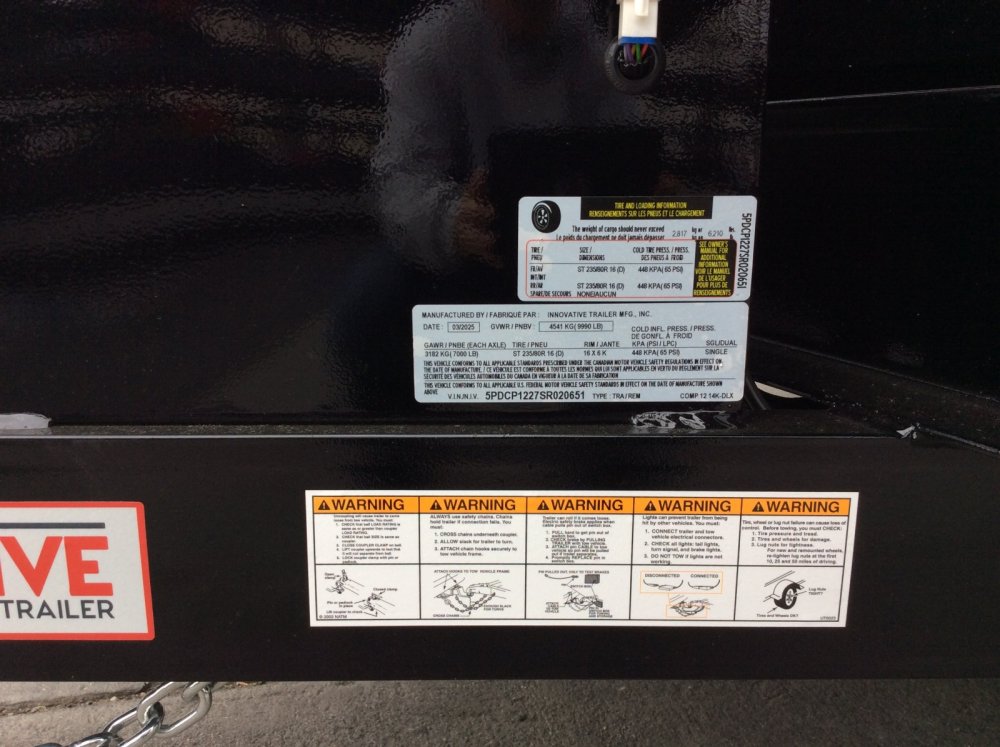 2025 Innovative 83" x 12' 14K 24" SIDES Dump trailer