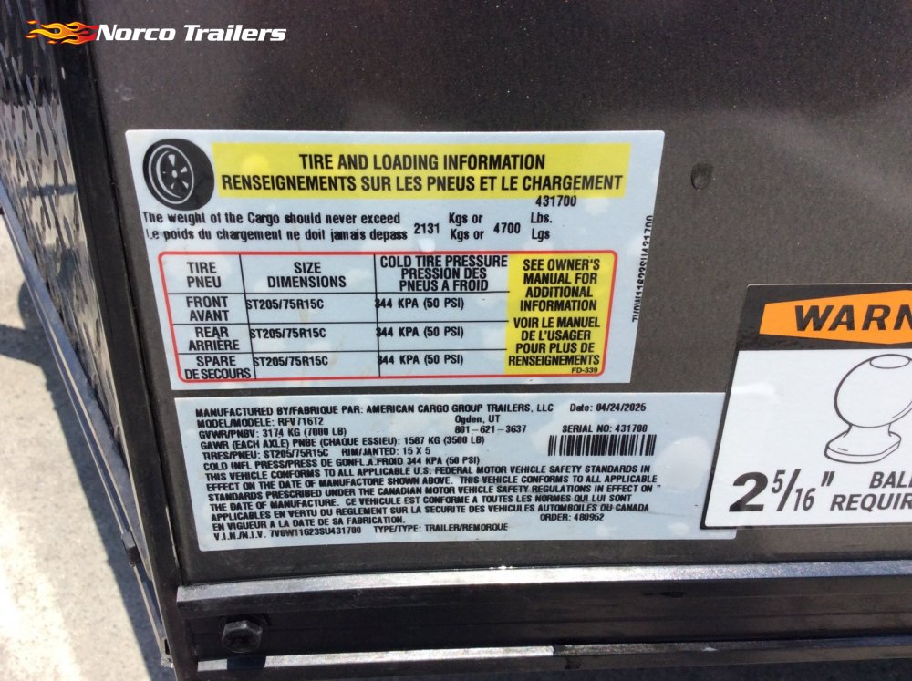 2025 Wells Cargo 7' x 16' Road Force V Enclosed Cargo trailer