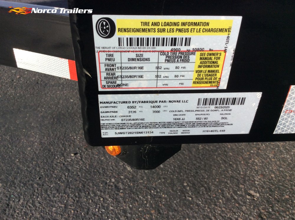 2025 H&H 82" x 20' TILT Equipment trailer