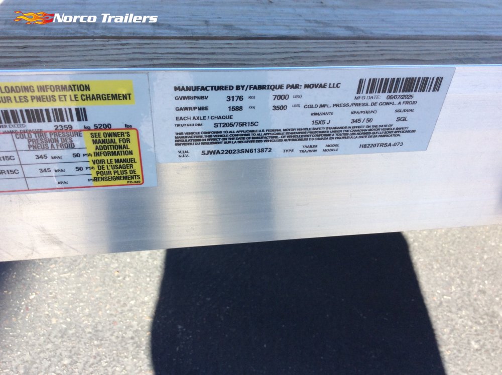 2025 H&H 82" x 20' UTILITY Utility trailer