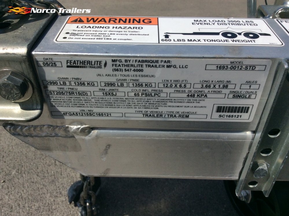2025 Featherlite 6' 6" x 12' UTILITY Utility trailer