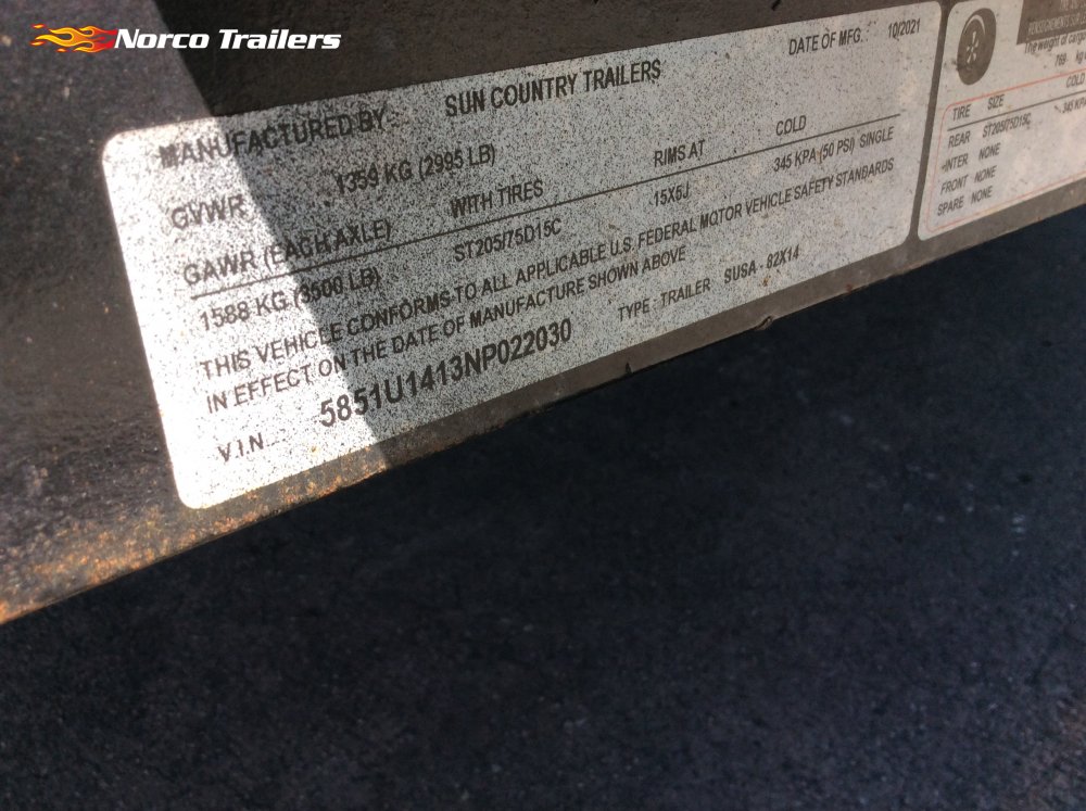 2022 Sun Country 82" x 14' Utility Utility trailer