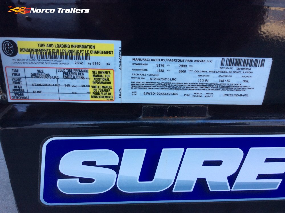 2025 Sure-Trac 5' x 10' 7K 16" SIDES Dump trailer