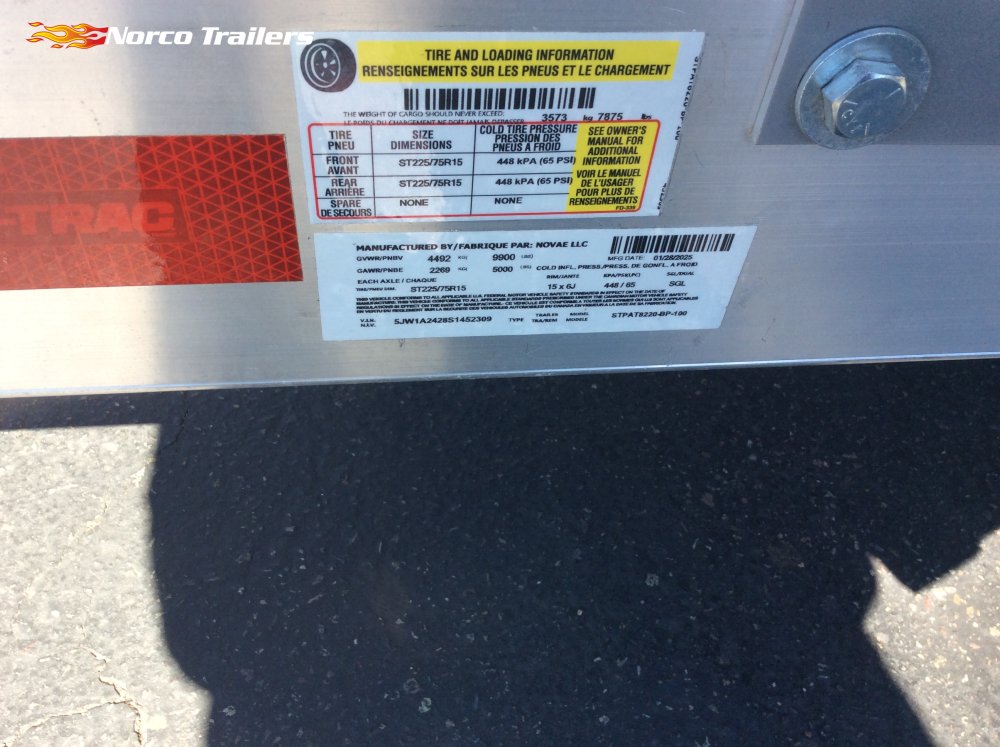 2025 Sure-Trac 82" x 20' POWER TILT Equipment trailer