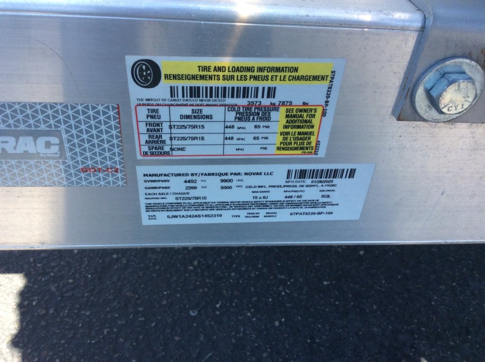 2025 Sure-Trac 82" x 20' POWER TILT Equipment trailer