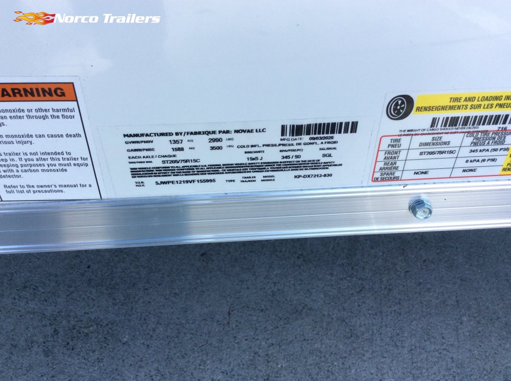 2027 Pace American 6' x 12' OB DLX Enclosed Cargo trailer