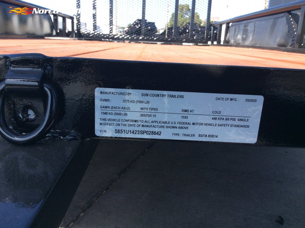 2025 Sun Country 83" x 14' UTILITY Utility trailer